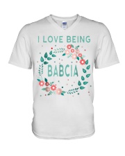Tshirt Grandmother I Love Being Babcia V-Neck T-Shirt tile