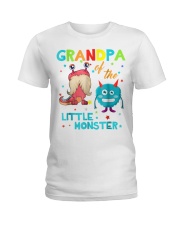 Grandfather Of The Little Monster Birthday Ladies T-Shirt tile