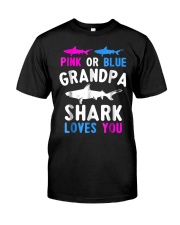Grandfather Shark Cute Gender Reveal Grandpa Classic T-Shirt tile