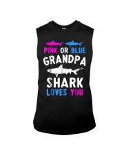 Grandfather Shark Cute Gender Reveal Grandpa Sleeveless Tee tile