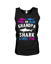 Grandfather Shark Cute Gender Reveal Grandpa Unisex Tank tile