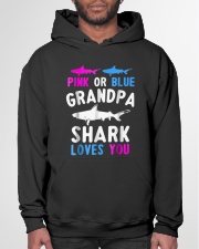 Grandfather Shark Cute Gender Reveal Grandpa Hooded Sweatshirt garment-hooded-sweatshirt-front-03
