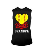 Grandfather Softball Ball Grandpa Sleeveless Tee tile