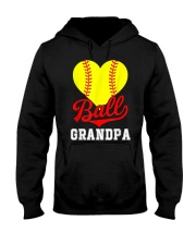 Grandfather Softball Ball Grandpa Hooded Sweatshirt front