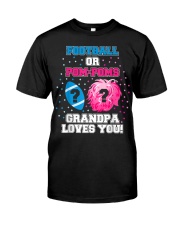 Grandfather Gender Reveal Football Or Pom Pom Classic T-Shirt tile