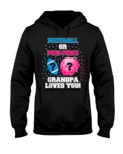 Grandfather Gender Reveal Football Or Pom Pom Hooded Sweatshirt front