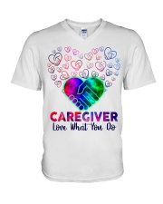 Caregiver Love what you do V-Neck T-Shirt thumbnail