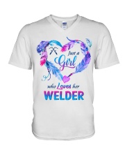 Just a Girl who Loves her Welder V-Neck T-Shirt thumbnail