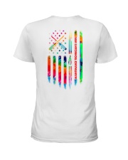 Maintenance Technician's Wife Tie Dye US Flag Ladies T-Shirt thumbnail