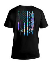 Tow Truck Operator US Flag V-Neck T-Shirt thumbnail