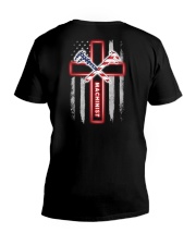 Proud American Machinist Flag V-Neck T-Shirt thumbnail