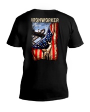 Ironworker US Flag V-Neck T-Shirt tile