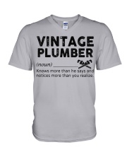 Vintage Plumber V-Neck T-Shirt tile
