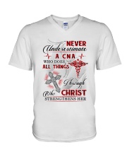 Never Underestimate a CNA V-Neck T-Shirt thumbnail