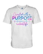 Vet Tech Created with a Purpose V-Neck T-Shirt thumbnail