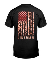 Proud American Lineman Flag Classic T-Shirt back