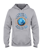 Caregiver because Your life is worth my time Hooded Sweatshirt tile