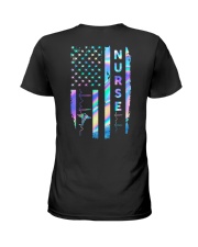 Nurse US Flag Ladies T-Shirt back