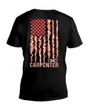 Proud American Carpenter Flag V-Neck T-Shirt thumbnail
