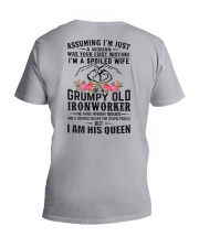Ironworker's Wife: I am his Queen V-Neck T-Shirt thumbnail