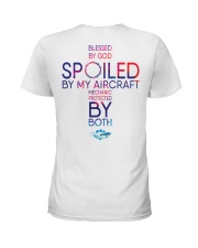 Protected by God and Aircraft Mechanic Ladies T-Shirt thumbnail