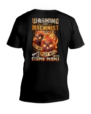 Machinist: Warning for Stupid People V-Neck T-Shirt thumbnail