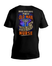 Old Man will show how to be a Nurse V-Neck T-Shirt tile