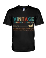 Vintage Pharmacy Technician V-Neck T-Shirt tile