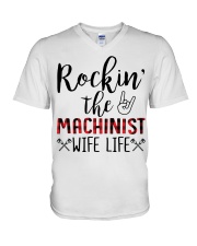 Rockin the Machinist Wife Life V-Neck T-Shirt tile