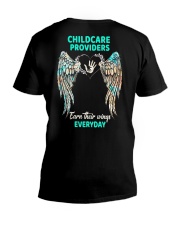 Childcare Providers earn their wings everyday V-Neck T-Shirt tile