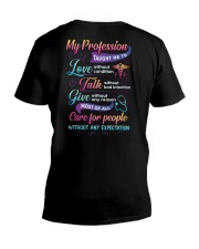 Being a CNA taught me to love talk give and care V-Neck T-Shirt tile
