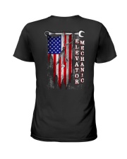 Proud American Elevator Mechanic Flag Ladies T-Shirt thumbnail