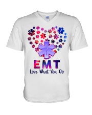 EMT Love what you do V-Neck T-Shirt thumbnail