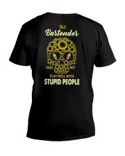 Bartender doesn't Play with Stupid People V-Neck T-Shirt thumbnail