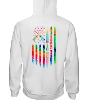 Proud Electrician Tie Dye US Flag Hooded Sweatshirt back