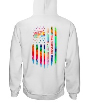 Trucker's Wife Tie Dye US Flag Hooded Sweatshirt back