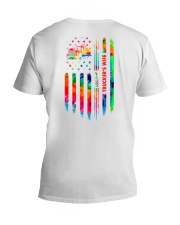 Trucker's Wife Tie Dye US Flag V-Neck T-Shirt thumbnail
