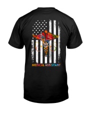 Proud American Medical Assistant Colourful Flag Classic T-Shirt back