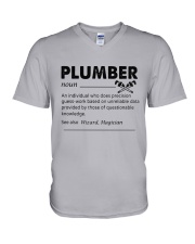 Plumber dictionary V-Neck T-Shirt tile