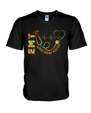 EMT: Love what you do V-Neck T-Shirt tile