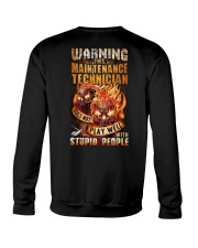 Maintenance Technician: Warning for Stupid People Crewneck Sweatshirt thumbnail