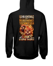 Maintenance Technician: Warning for Stupid People Hooded Sweatshirt thumbnail