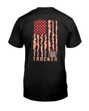 Proud American Trucker fire flag Classic T-Shirt back