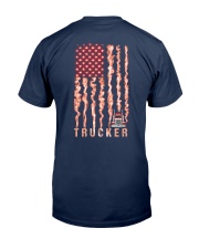 Proud American Trucker fire flag Classic T-Shirt back