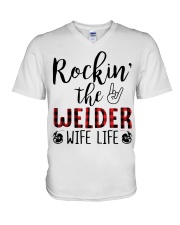 Rockin the Welder Wife Life V-Neck T-Shirt tile