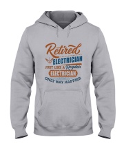 Retired Electrician only way happier Hooded Sweatshirt tile