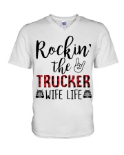 Rockin the Trucker Wife Life V-Neck T-Shirt thumbnail