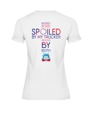 Protected by God and Trucker Premium Fit Ladies Tee thumbnail
