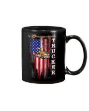 Proud American Trucker flag Mug tile