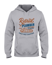 Retired Plumber only way happier Hooded Sweatshirt tile